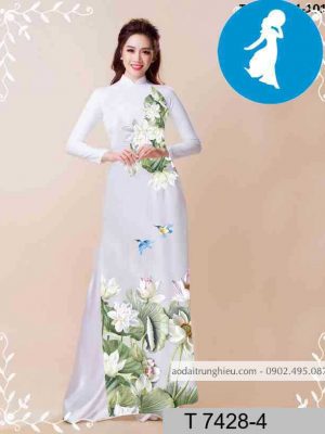 Vải áo dài hoa sen kiểu mới AD T7428 25 1589254667 311 vai ao dai vai ao dai dep ad