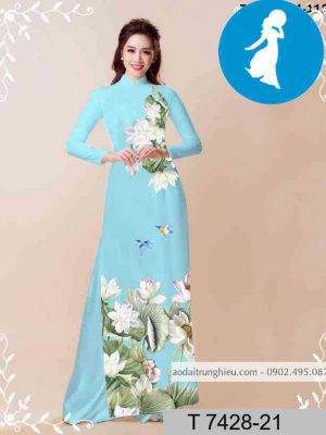Vải áo dài hoa sen kiểu mới AD T7428 35 1589254669 191 vai ao dai vai ao dai dep ad