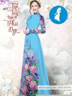 Vải áo dài hoa cẩm chướng thiết kế 2020 AD M7318 55 1589255030 468 vai ao dai vai ao dai dep ad