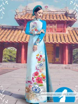 Vải áo dài hoa 3D kiểu mới AD M7314 52 1589255399 309 vai ao dai vai ao dai dep ad
