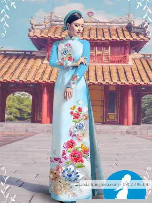 Vải áo dài hoa 3D kiểu mới AD M7314 59 1589255400 397 vai ao dai vai ao dai dep ad
