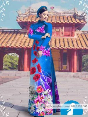Vải áo dài hoa ly thiết kế 2020 AD M7308 54 1589255879 55 vai ao dai vai ao dai dep ad
