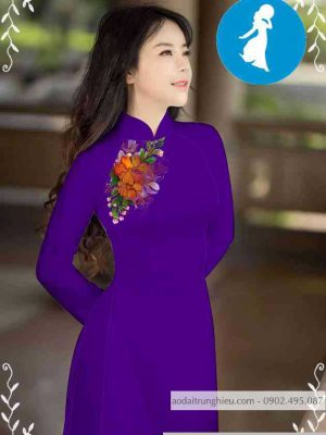 Vải áo dài hoa trên ngực kiểu mới AD M7552 48 1589255975 285 vai ao dai vai ao dai dep ad