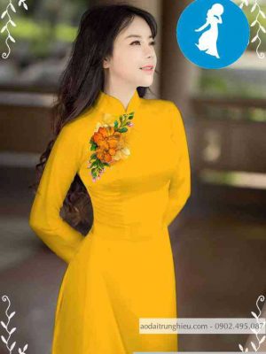 Vải áo dài hoa trên ngực kiểu mới AD M7552 53 1589255976 575 vai ao dai vai ao dai dep ad