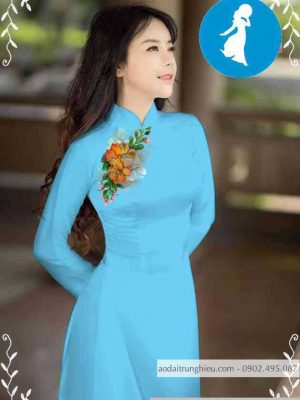 Vải áo dài hoa trên ngực kiểu mới AD M7552 57 1589255977 567 vai ao dai vai ao dai dep ad