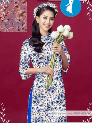 Vải áo dài hoa đều kiểu mới AD T7108 11 1589256468 262 vai ao dai vai ao dai dep ad