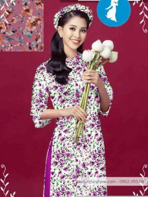 Vải áo dài hoa đều kiểu mới AD T7108 14 1589256468 621 vai ao dai vai ao dai dep ad