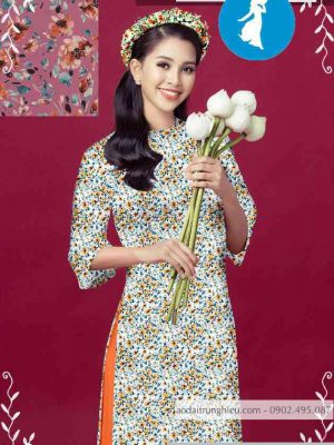 Vải áo dài hoa đều kiểu mới AD T7108 17 1589256469 160 vai ao dai vai ao dai dep ad