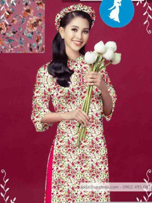 Vải áo dài hoa đều kiểu mới AD T7108 15 1589256469 420 vai ao dai vai ao dai dep ad