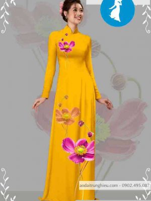 Vải áo dài hoa 3D mới ra AD T7105 23 1589256710 378 vai ao dai vai ao dai dep ad