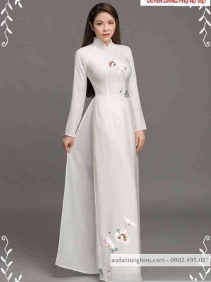 Vải áo dài hoa 3D nhẹ nhàng thiết kế 2020 AD T7440 21 1589339363 551 vai ao dai vai ao dai dep ad