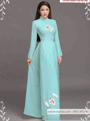 Vải áo dài hoa 3D nhẹ nhàng thiết kế 2020 AD T7440 20 1589339363 802 vai ao dai vai ao dai dep ad