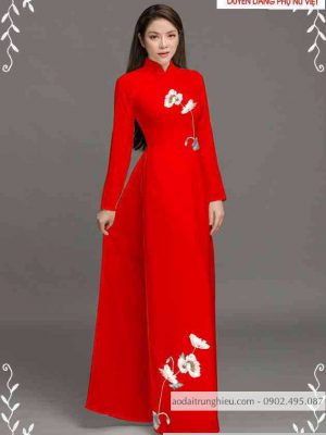 Vải áo dài hoa 3D nhẹ nhàng thiết kế 2020 AD T7440 23 1589339364 180 vai ao dai vai ao dai dep ad