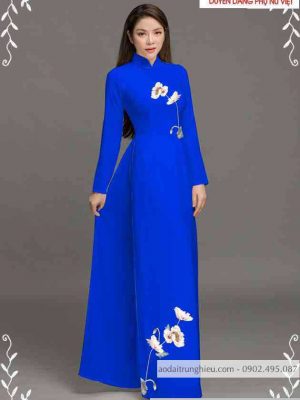 Vải áo dài hoa 3D nhẹ nhàng thiết kế 2020 AD T7440 34 1589339365 201 vai ao dai vai ao dai dep ad