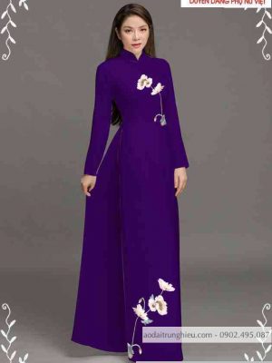 Vải áo dài hoa 3D nhẹ nhàng thiết kế 2020 AD T7440 35 1589339365 838 vai ao dai vai ao dai dep ad