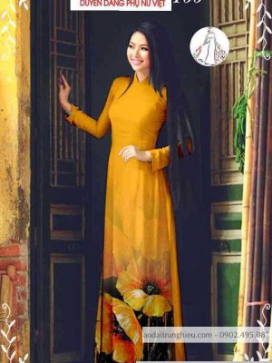 Vải áo dài hoa 3D nhẹ nhàng thiết kế 2020 AD T7116 17 1589339841 442 vai ao dai vai ao dai dep ad