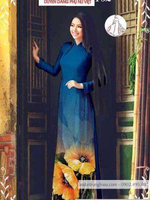 Vải áo dài hoa 3D nhẹ nhàng thiết kế 2020 AD T7116 18 1589339841 814 vai ao dai vai ao dai dep ad