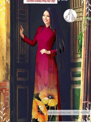 Vải áo dài hoa 3D nhẹ nhàng thiết kế 2020 AD T7116 19 1589339842 118 vai ao dai vai ao dai dep ad
