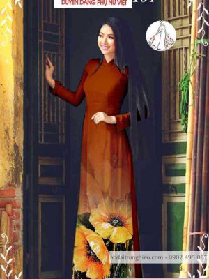Vải áo dài hoa 3D nhẹ nhàng thiết kế 2020 AD T7116 20 1589339842 312 vai ao dai vai ao dai dep ad