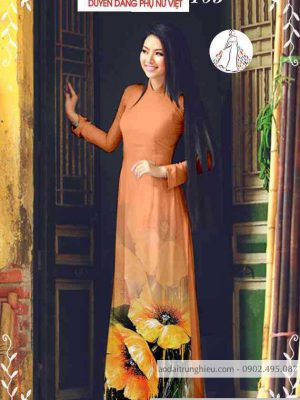 Vải áo dài hoa 3D nhẹ nhàng thiết kế 2020 AD T7116 21 1589339842 630 vai ao dai vai ao dai dep ad