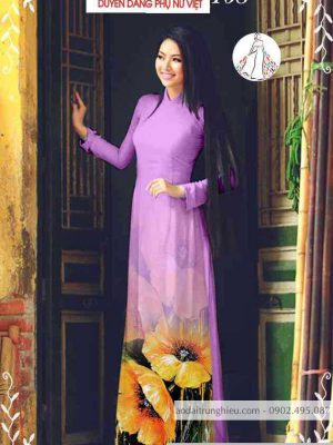 Vải áo dài hoa 3D nhẹ nhàng thiết kế 2020 AD T7116 24 1589339842 837 vai ao dai vai ao dai dep ad