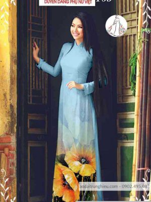 Vải áo dài hoa 3D nhẹ nhàng thiết kế 2020 AD T7116 25 1589339843 489 vai ao dai vai ao dai dep ad