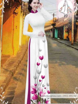 Vải áo dài hoa tulip kiểu mới AD 10471 30 1589340803 355 vai ao dai vai ao dai dep ad