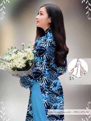 Vải áo dài hoa đều mới ra AD 14403 21 1589422892 597 vai ao dai vai ao dai dep ad