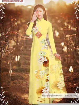 Vải áo dài hoa sen mới ra AD C2863 30 1589423125 113 vai ao dai vai ao dai dep ad