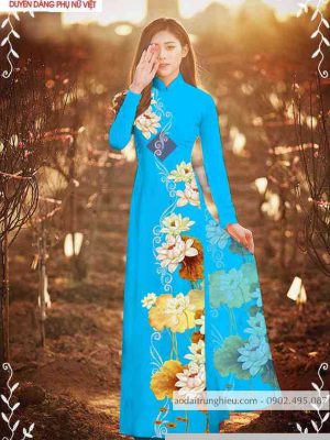 Vải áo dài hoa sen mới ra AD C2863 35 1589423126 93 vai ao dai vai ao dai dep ad