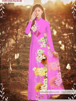 Vải áo dài hoa sen mới ra AD C2863 47 1589423128 458 vai ao dai vai ao dai dep ad