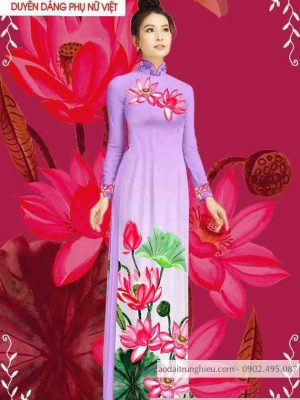 Vải áo dài hoa sen kiểu mới AD T7120 24 1589423375 115 vai ao dai vai ao dai dep ad