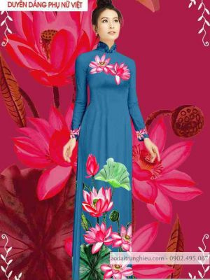 Vải áo dài hoa sen kiểu mới AD T7120 33 1589423376 351 vai ao dai vai ao dai dep ad