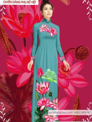 Vải áo dài hoa sen kiểu mới AD T7120 28 1589423376 558 vai ao dai vai ao dai dep ad