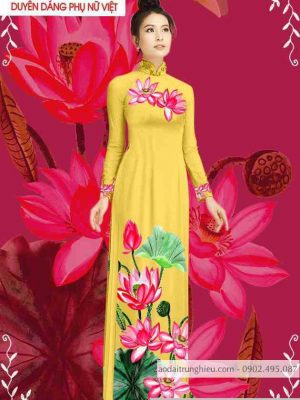 Vải áo dài hoa sen kiểu mới AD T7120 32 1589423376 584 vai ao dai vai ao dai dep ad