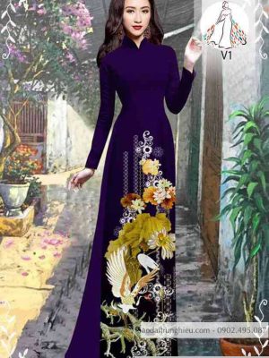Vải áo dài chim và hoa kiểu mới AD 10416 36 1589423732 226 vai ao dai vai ao dai dep ad