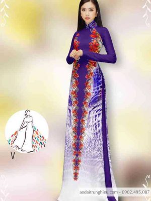 Vải áo dài hoa dọc thân 2 bên thiết kế 2020 AD 14418 21 1589424083 499 vai ao dai vai ao dai dep ad