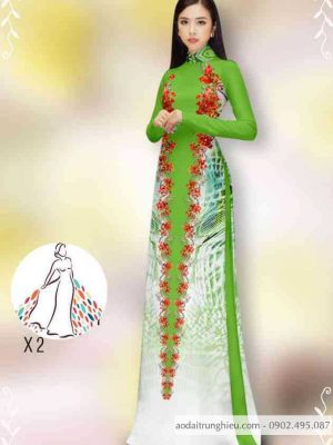 Vải áo dài hoa dọc thân 2 bên thiết kế 2020 AD 14418 35 1589424085 56 vai ao dai vai ao dai dep ad