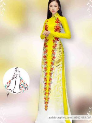 Vải áo dài hoa dọc thân 2 bên thiết kế 2020 AD 14418 32 1589424085 61 vai ao dai vai ao dai dep ad