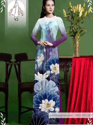 Vải áo dài hoa sen mới ra AD 10420 27 1589514911 898 vai ao dai vai ao dai dep ad