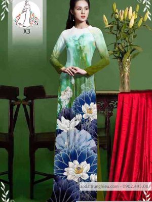 Vải áo dài hoa sen mới ra AD 10420 33 1589514912 528 vai ao dai vai ao dai dep ad