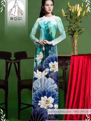 Vải áo dài hoa sen mới ra AD 10420 35 1589514913 165 vai ao dai vai ao dai dep ad