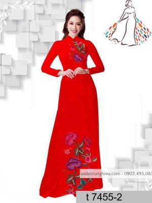 Vải áo dài hoa giả thêu mới ra AD T7455 24 1589515030 447 vai ao dai vai ao dai dep ad
