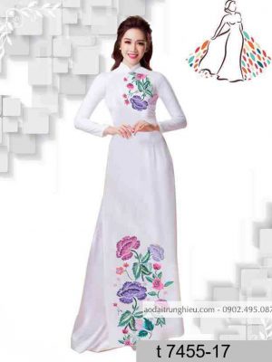 Vải áo dài hoa giả thêu mới ra AD T7455 22 1589515030 708 vai ao dai vai ao dai dep ad