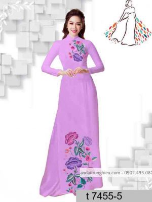 Vải áo dài hoa giả thêu mới ra AD T7455 27 1589515030 72 vai ao dai vai ao dai dep ad
