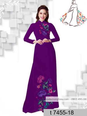 Vải áo dài hoa giả thêu mới ra AD T7455 28 1589515031 138 vai ao dai vai ao dai dep ad