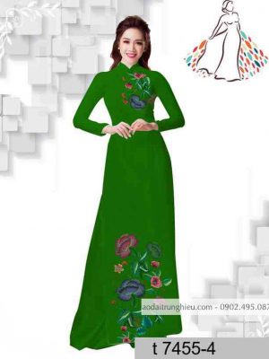 Vải áo dài hoa giả thêu mới ra AD T7455 33 1589515031 432 vai ao dai vai ao dai dep ad