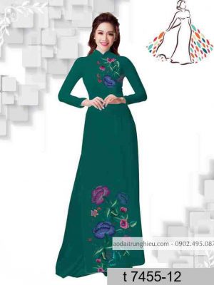 Vải áo dài hoa giả thêu mới ra AD T7455 31 1589515031 571 vai ao dai vai ao dai dep ad
