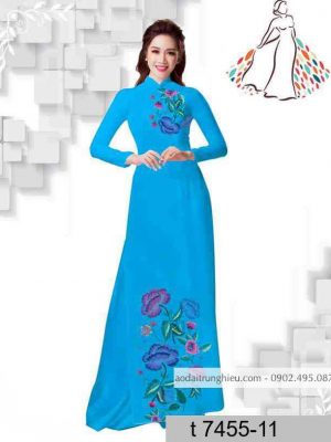 Vải áo dài hoa giả thêu mới ra AD T7455 39 1589515032 335 vai ao dai vai ao dai dep ad