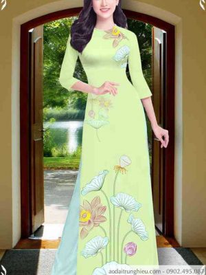 Vải áo dài hoa sen mới ra AD T7453 17 1589515148 756 vai ao dai vai ao dai dep ad